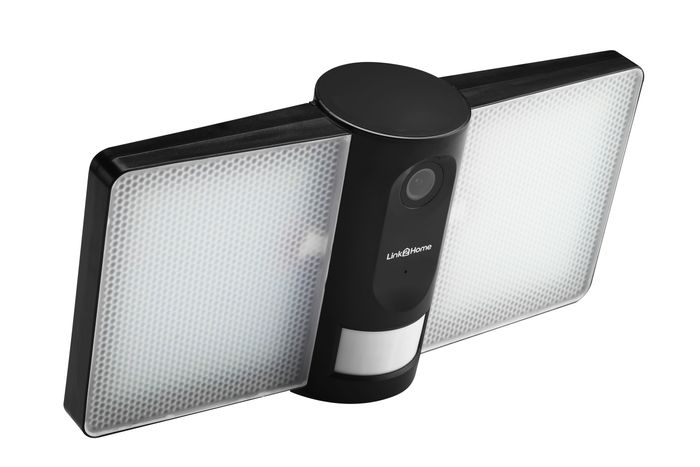Link2Home Outdoor Floodlight with Camera, Alarm, and PIR â€ FloodlightCam Motion Sensor Home Security in the Garden, Garage, Car Park